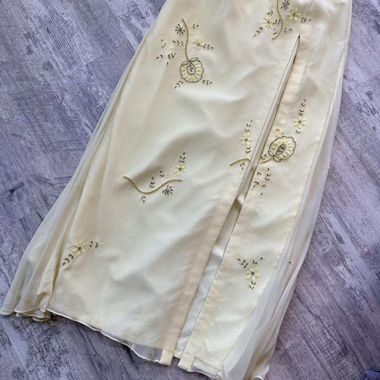 Robe de bal vintage jaune, robe longue, robe de fée, robe Y2K, robe de retour, robe à bretelles, paillettes, motif floral, délicate, mignonne, bal/mariage/été/rendez-vous gh4515