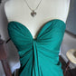 Girlhomeshops--Strapless green simple fashionable short satin formal homecoming dress gh5502