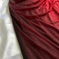 Burgundy shiny elegant strappy long tulle ball gown evening dress birthday party dress gh3900