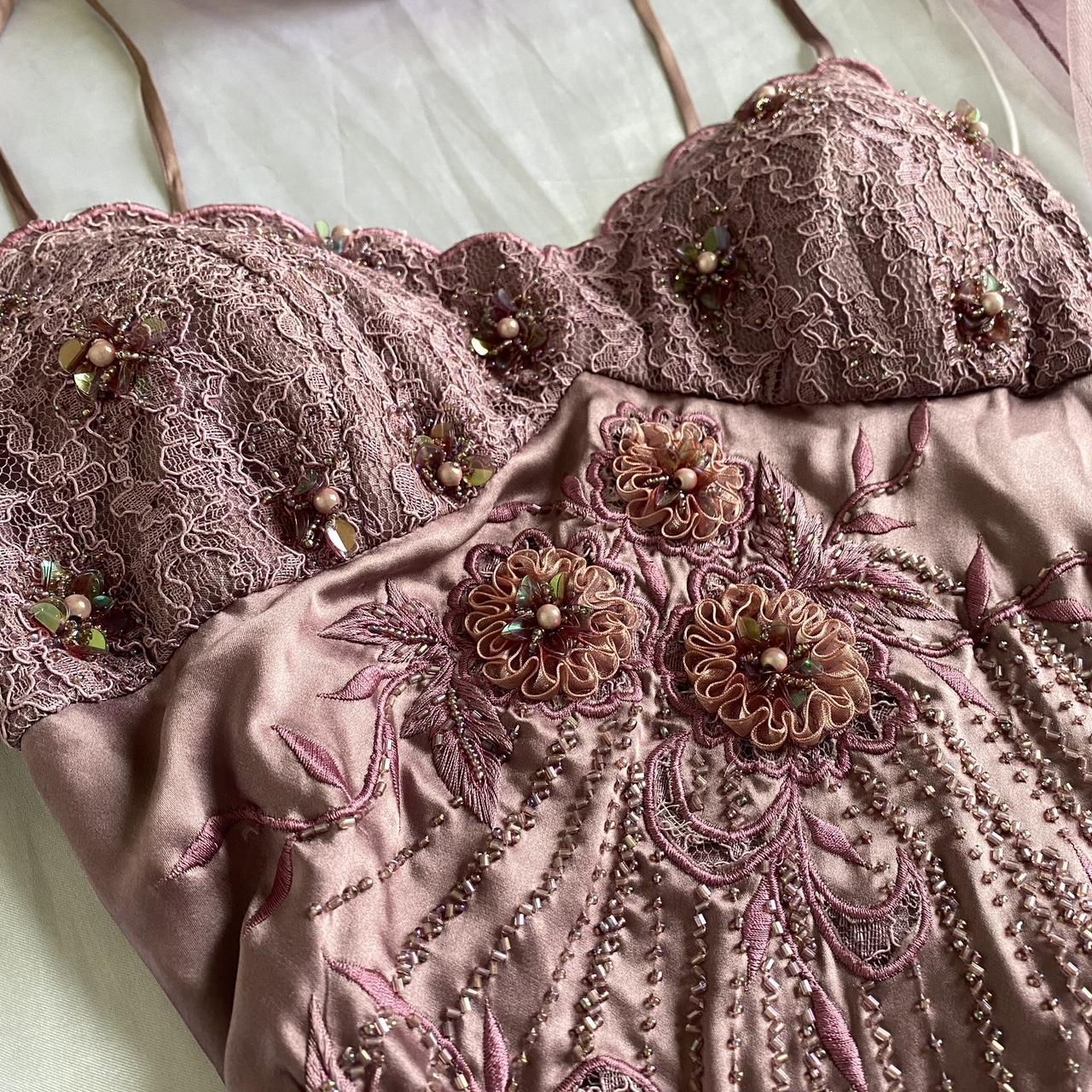 Pink Purple Retro Fashion Beautiful Dreamy Exquisite Floral Beaded Spaghetti Straps Short Mid-Length satin Prom Dress Evening Party Dress Prom Dress Homecoming Dress gh3756