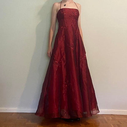 Burgundy Elegant Vintage Fashion Exquisite Beaded Long Tulle Ball Gown Evening Dress Party Dress Prom Dress gh3664