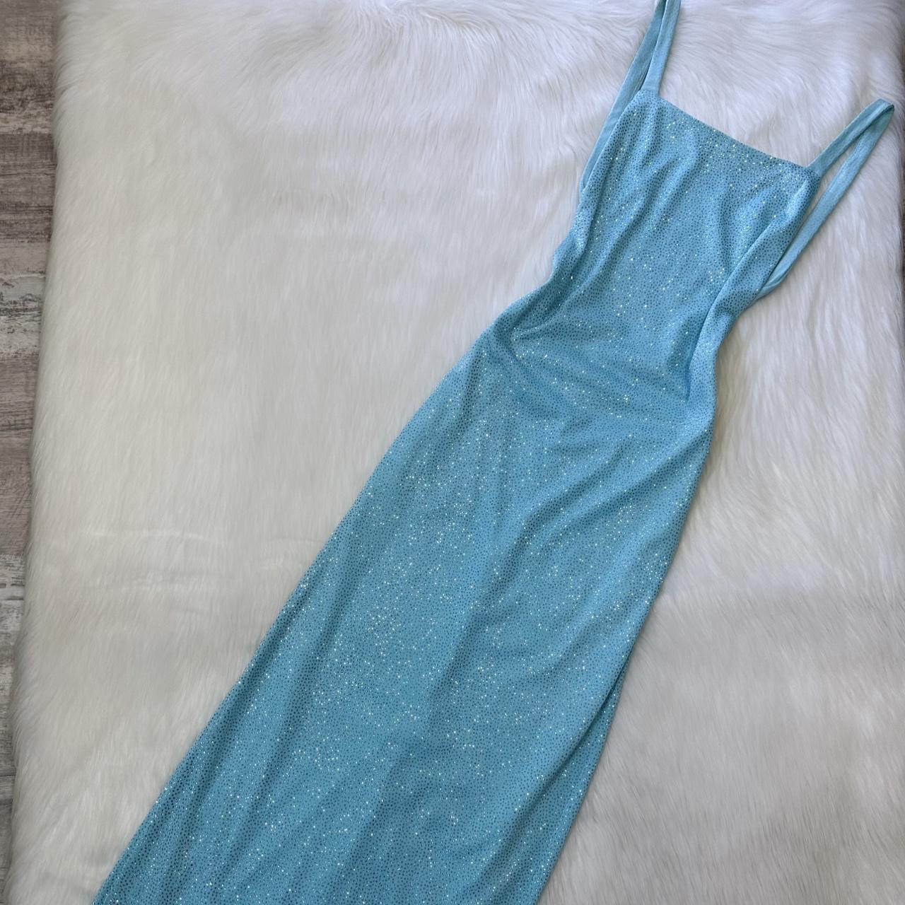 Robe de soirée longue en mousseline de soie bleu clair, élégante et brillante, dos nu, robe de bal, gh4286