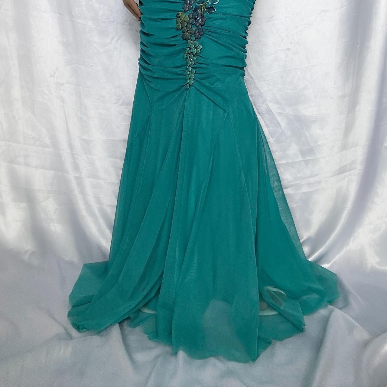 Turquoise Stunning Vintage Gorgeous Exquisite Floral Beaded Straps Long Chiffon Ball Gown Evening Dress Party Dress Prom Dress gh3867