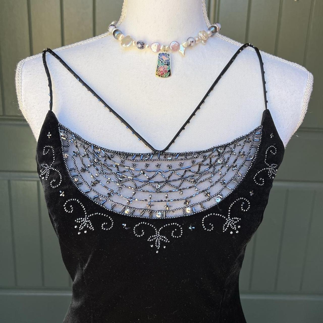 Vintage Black Velvet Gorgeous Exquisite Beading Elegant Spaghetti Strap Long Velvet Ball Gown Evening Dress Birthday Party Dress Prom Dress gh3954