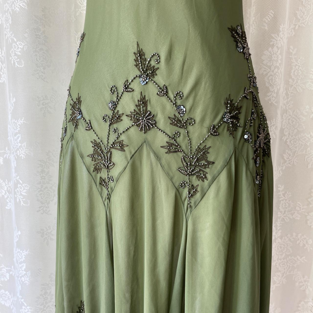 Olive Green Beaded Formal Prom Dress Chiffon Pretty Floral Midi/Short Homecoming Dress Date Dress Party Dress gh4618