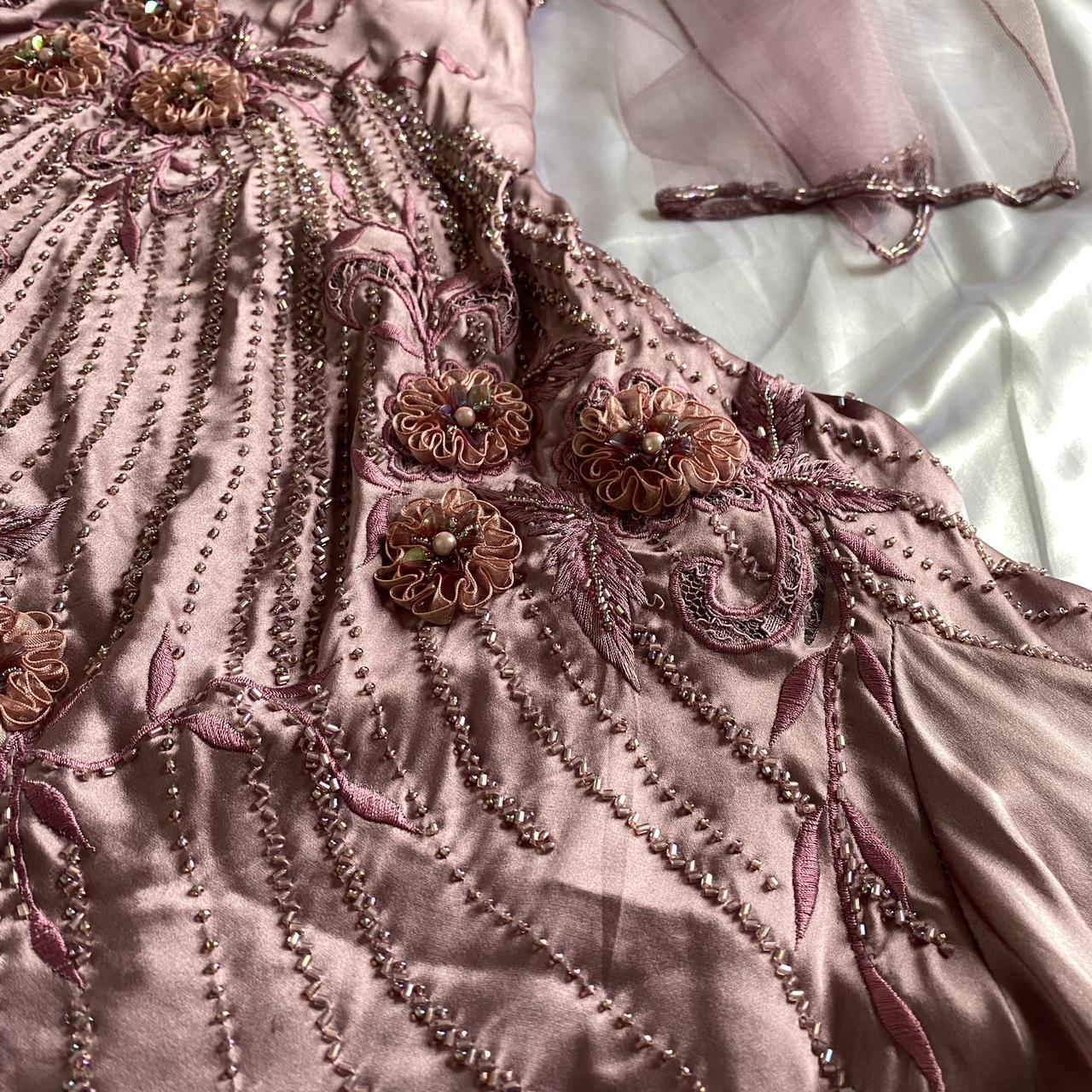 Pink Purple Retro Fashion Beautiful Dreamy Exquisite Floral Beaded Spaghetti Straps Short Mid-Length satin Prom Dress Evening Party Dress Prom Dress Homecoming Dress gh3756