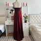 Robe de soirée élégante et longue en mousseline de soie et tulle, style vintage bordeaux, brillante, tendance, mignonne et douce, robe de bal, robe de fête d'anniversaire, robe de bal, robe de remise de diplôme, gh3886