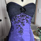 Girlhomeshops--Vintage Purple Delicate Beaded Long Satin Ball Gown gh5508