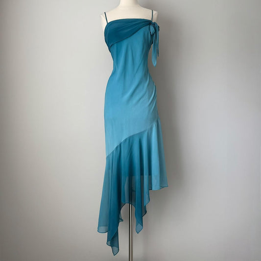 Robe de soirée asymétrique en mousseline de soie, robe de bal, robe de soirée ...