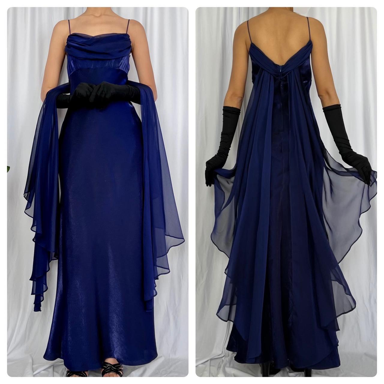 Moonlight blue fashion retro elegant exquisite beading long chiffon tulle ball gown evening dress party dress prom dress gh3710