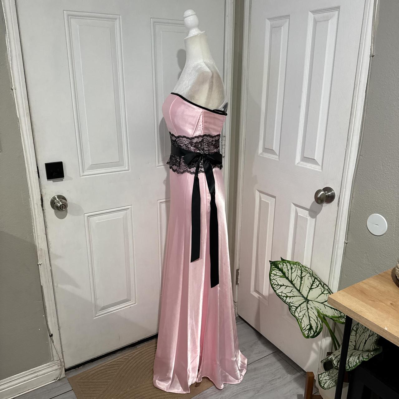 Robe de bal longue en satin rose/vert en dentelle, robe de soirée, robe de remise de diplôme gh4566