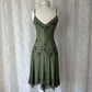 Olive Green Beaded Formal Prom Dress Chiffon Pretty Floral Midi/Short Homecoming Dress Date Dress Party Dress gh4618