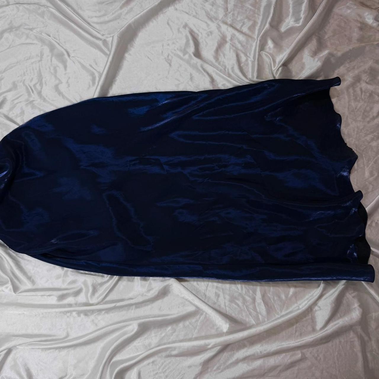 Marineblaues Vintage-Mode, elegant, zart, geblümt, Spaghettiträger, langes Satin-Ballkleid, Abendkleid, Partykleid, Ballkleid, Feenkleid, Gothic-Kleid, gh4182