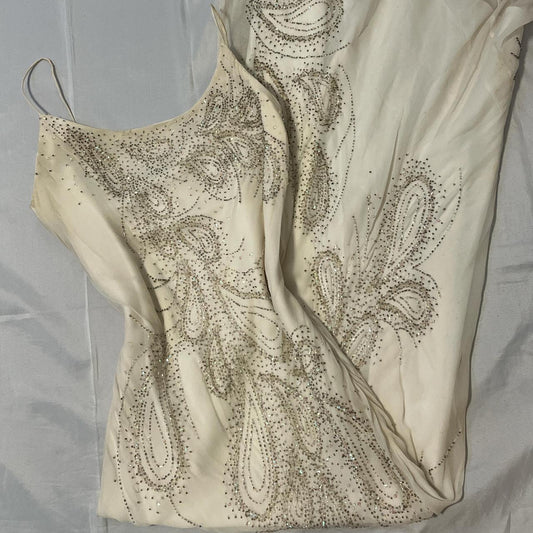 Cream White Vintage Elegant Exquisite Beaded Fairy Dress Ball Gown Evening Dress Date Holiday Party Dress Wedding Guest Dress gh3629