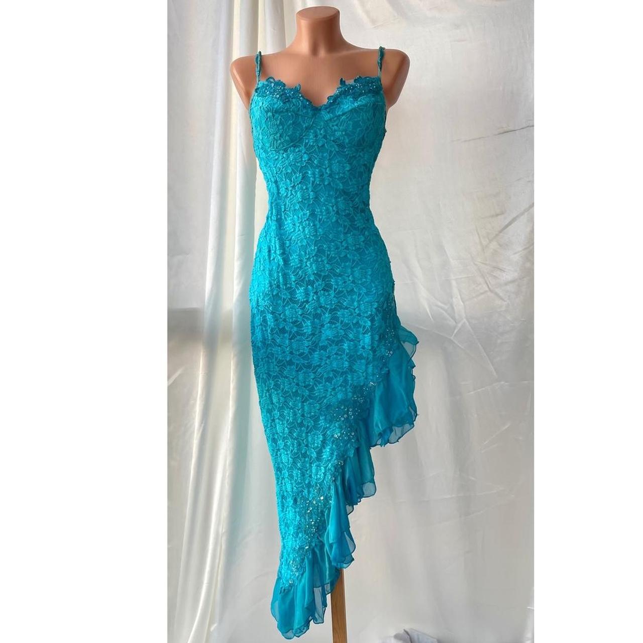 Girlhomeshops--Blue exquisite lace short homecoming dress birthday party dress gh5491