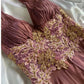 Purple Bronze Shiny Elegant Vintage Flower Applique Long Chiffon Fairy Evening Gown Party Dress prom dress gh3595