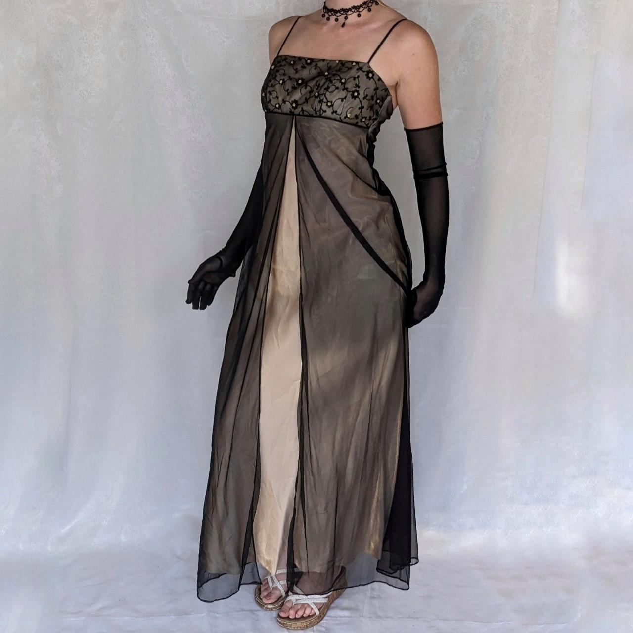 Black gold vintage fashion exquisite embroidery floral beaded long tulle satin ball gown birthday party dress evening dress prom dress gh3801