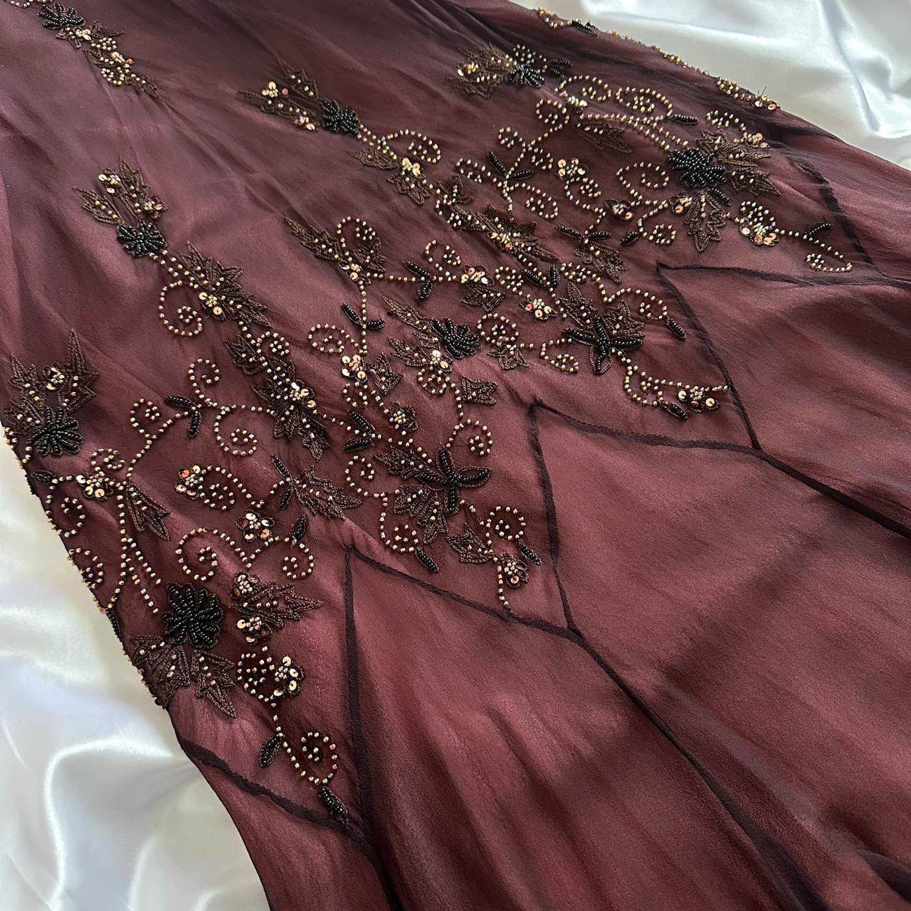 Robe de soirée longue en mousseline de soie et tulle, magnifique, élégante et exquise, à bretelles spaghetti, motif floral, robe de bal, gh3901