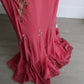 Pink Stunning Vintage Flowing Elegant Delicate Beaded Open Back Long Floor Length Mermaid Style Skirt Satin Ball Gown Evening Gown Birthday Party Gown Prom Gown gh3835