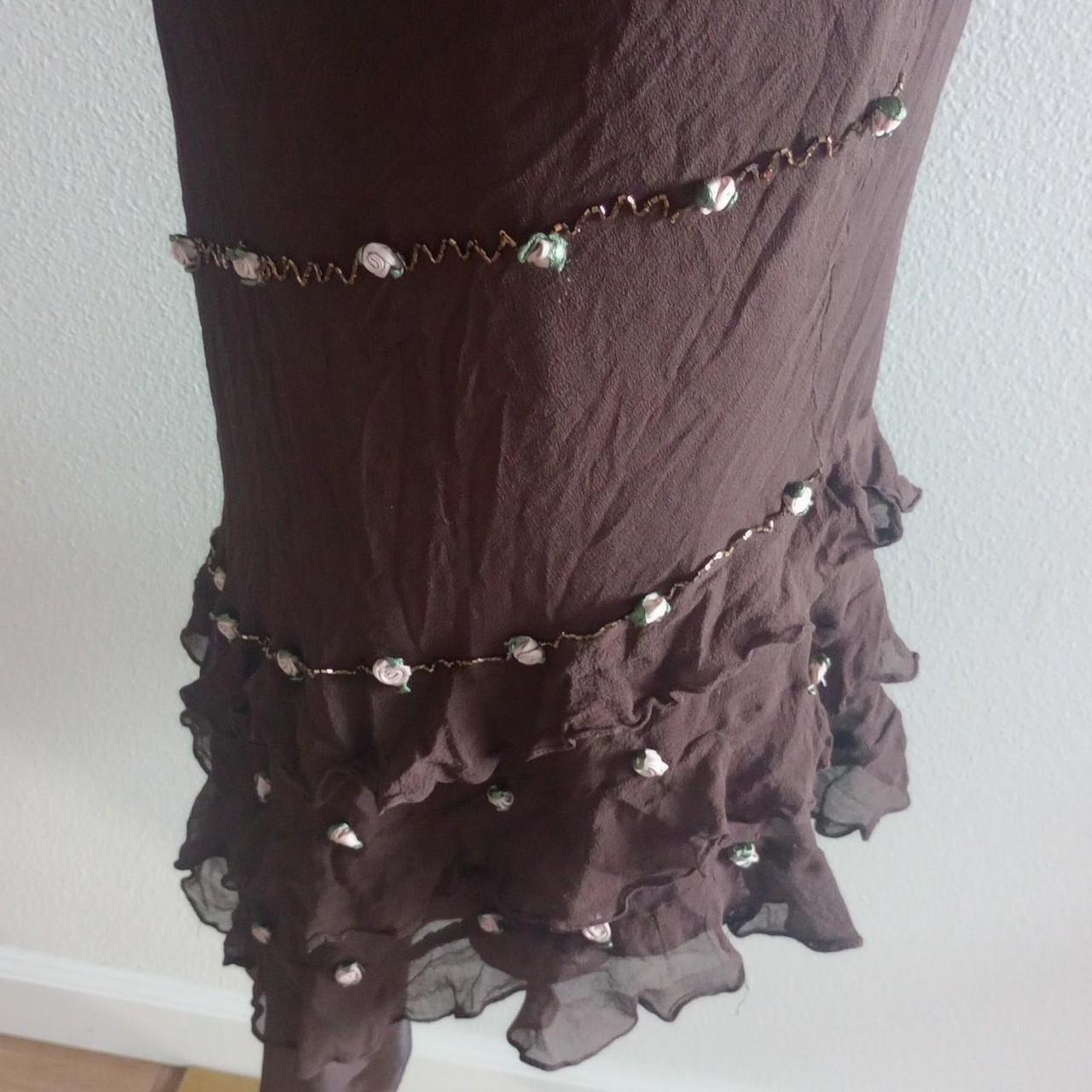 Brown Fashion Elegant Pink Delicate Floral Beading Spaghetti Straps Long Elegant Chiffon Ruffles prom dress Evening Dress Party Dress gh3570