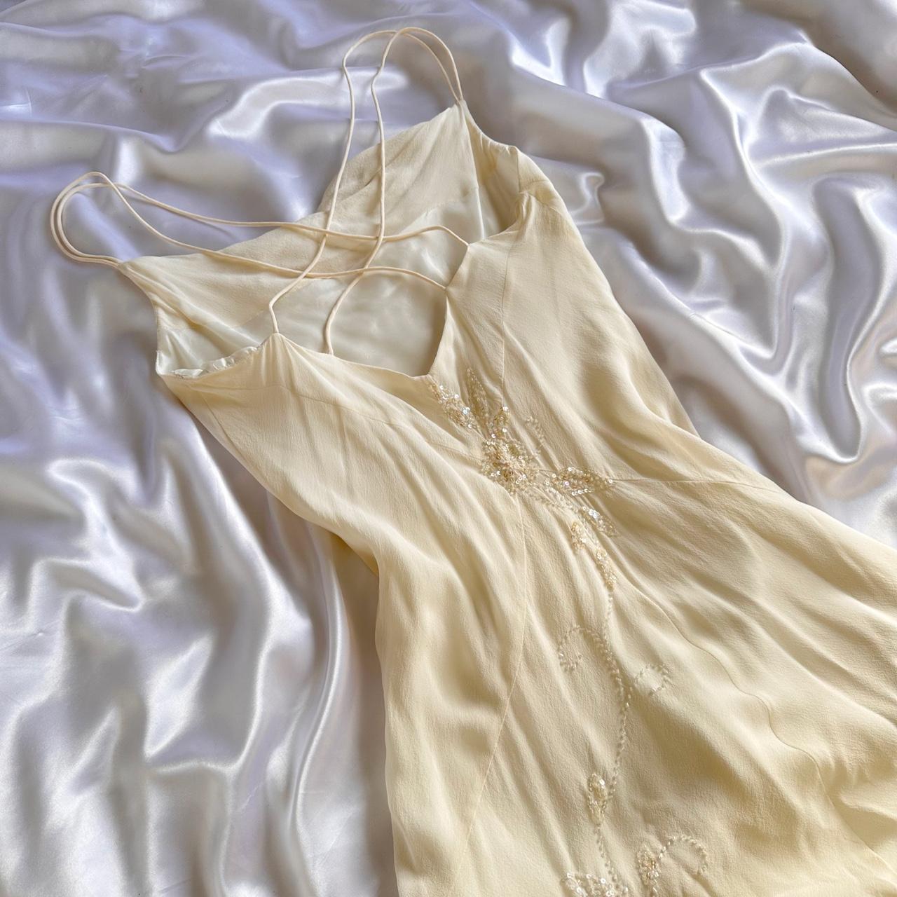 Robe de soirée longue en mousseline de soie, ivoire, brillante, élégante, exquise, perlée, longueur au sol, faite à la main, personnalisée, robe de bal, robe de soirée, robe de bal gh3549