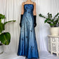 Blue gorgeous fashion retro elegant exquisite beading long chiffon tulle ball gown evening dress party dress prom dress gh3711