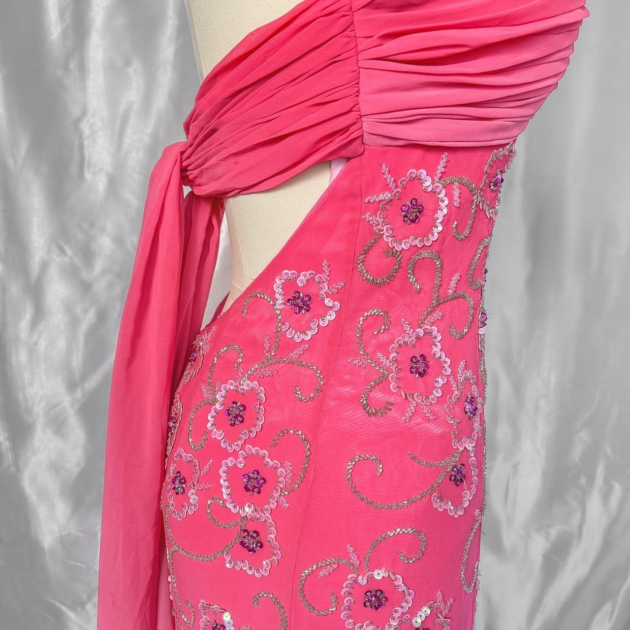 Girlhomeshops-Pink Fashion Gradient Gorgeous Exquisite Floral Beaded Long Chiffon Prom dress Evening Dress Party Dress gh5095