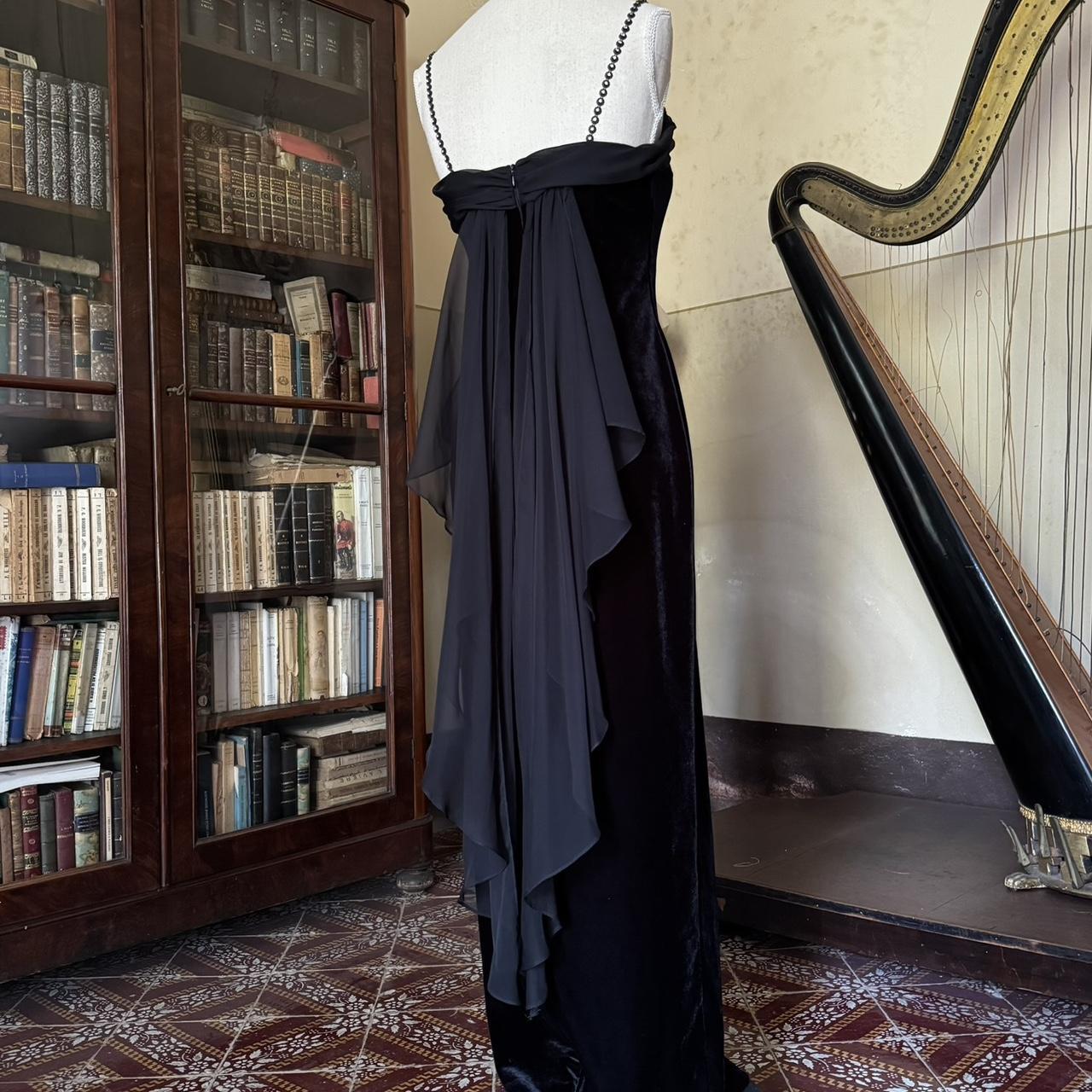 Girlhomeshops--Vintage Retro black long snow velvet fairy dress prom dress gh5541