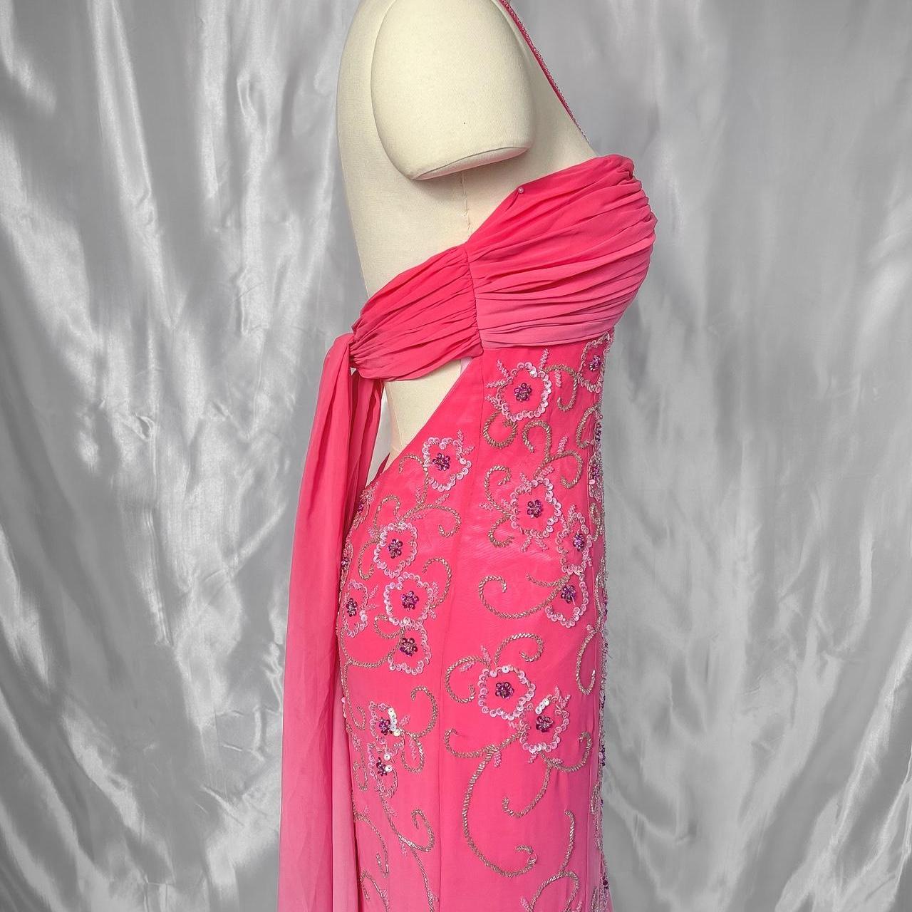 Girlhomeshops-Pink Fashion Gradient Gorgeous Exquisite Floral Beaded Long Chiffon Prom dress Evening Dress Party Dress gh5095