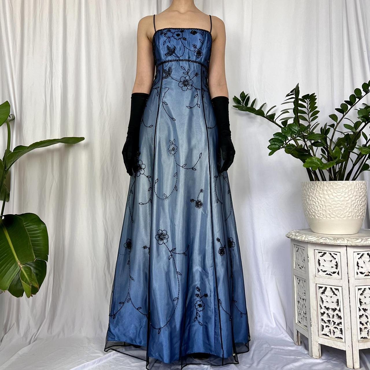 Blue gorgeous fashion retro elegant exquisite beading long chiffon tulle ball gown evening dress party dress prom dress gh3711