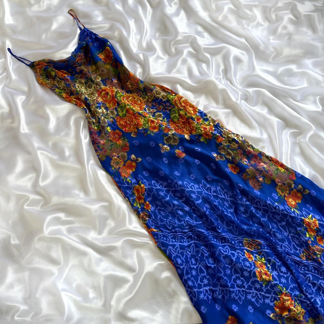 Royal Blue Elegant Vintage Fashion Flower Long Chiffon Fairy Evening Gown Party Dress Prom Dress gh3596