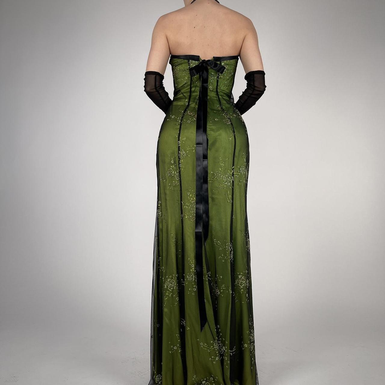 Green Fashion Retro Elegant Exquisite Floral Corset Long Chiffon Tulle Ball Gown Evening Dress Party Dress Prom Dress gh3712