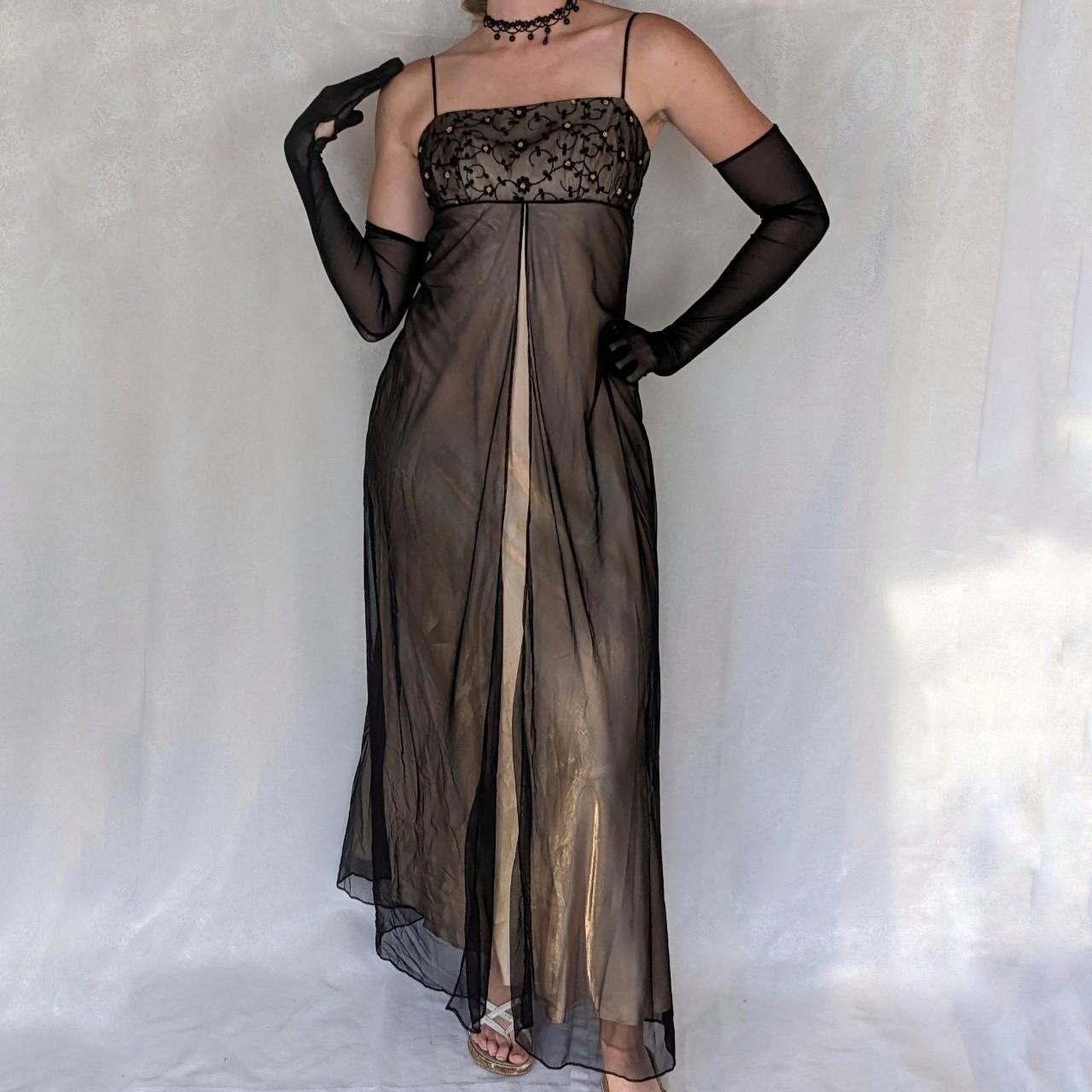 Black gold vintage fashion exquisite embroidery floral beaded long tulle satin ball gown birthday party dress evening dress prom dress gh3801