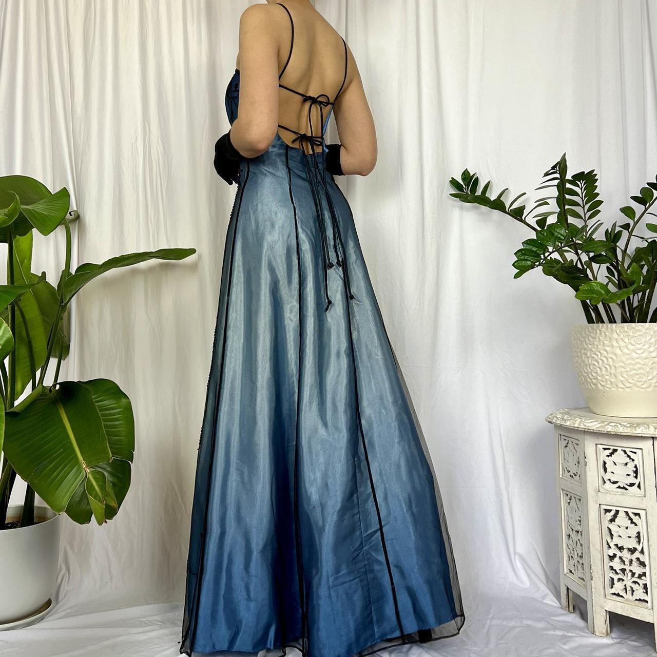 Blue gorgeous fashion retro elegant exquisite beading long chiffon tulle ball gown evening dress party dress prom dress gh3711