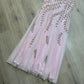 Light pink y2k gorgeous exquisite beaded long chiffon halter real beautiful silver floral sequin wedding guest dress date dress graduation dress vintage prom dress fairy dress 2000s dress homecoming dress gh4519