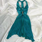 Blue Vintage Fairy Short Satin Homecoming Dress Party Dress Birthday Dress Prom Dress gh4667