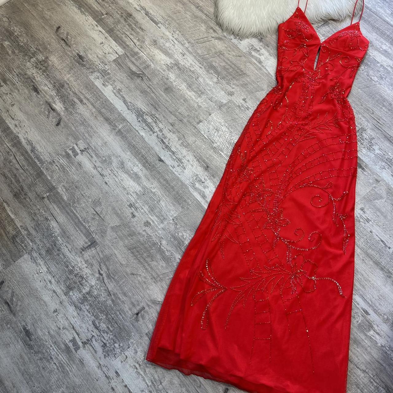 Red stunning exquisite beaded floral sequined backless women's long chiffon evening dress party dress prom dress gh4287