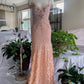 girlhomeshops--long prom Gorgeous Peach Pink Gown With Delicate Beading And Floral Appliques gh5596