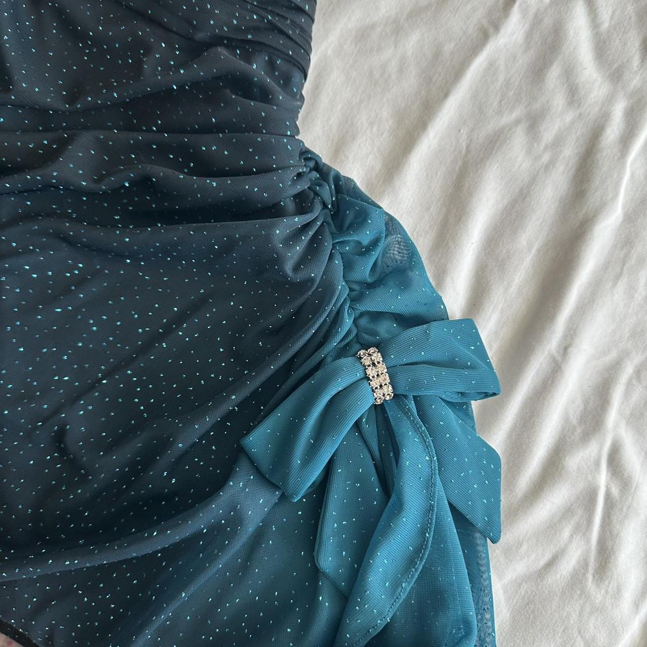 Türkisfarbenes, farbverlaufsfarbenes, retromodisches, funkelndes, atemberaubendes, fließendes One-Shoulder-Kleid mit elegantem, exquisitem Strass, langes Chiffon-Ballkleid, Abendkleid für Geburtstagsfeiern, Abschlussballkleid, Abschlusskleid, gh3882