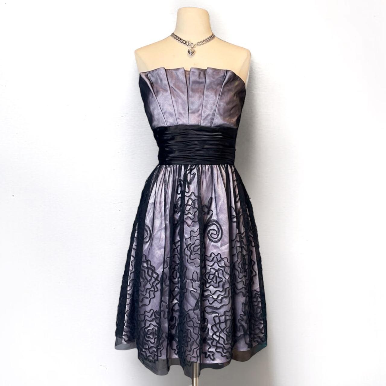 Y2k Lavender Gothic Black Floral Lace Short Tulle Homecoming Dress Birthday Dress gh4660