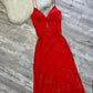 Red stunning exquisite beaded floral sequined backless women's long chiffon evening dress party dress prom dress gh4287
