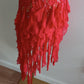 Robe de soirée longue et élégante en mousseline de soie, rouge, brillante, élégante, exquise, bretelles perlées, pompon, volants, robe de bal, robe de soirée, gh3571