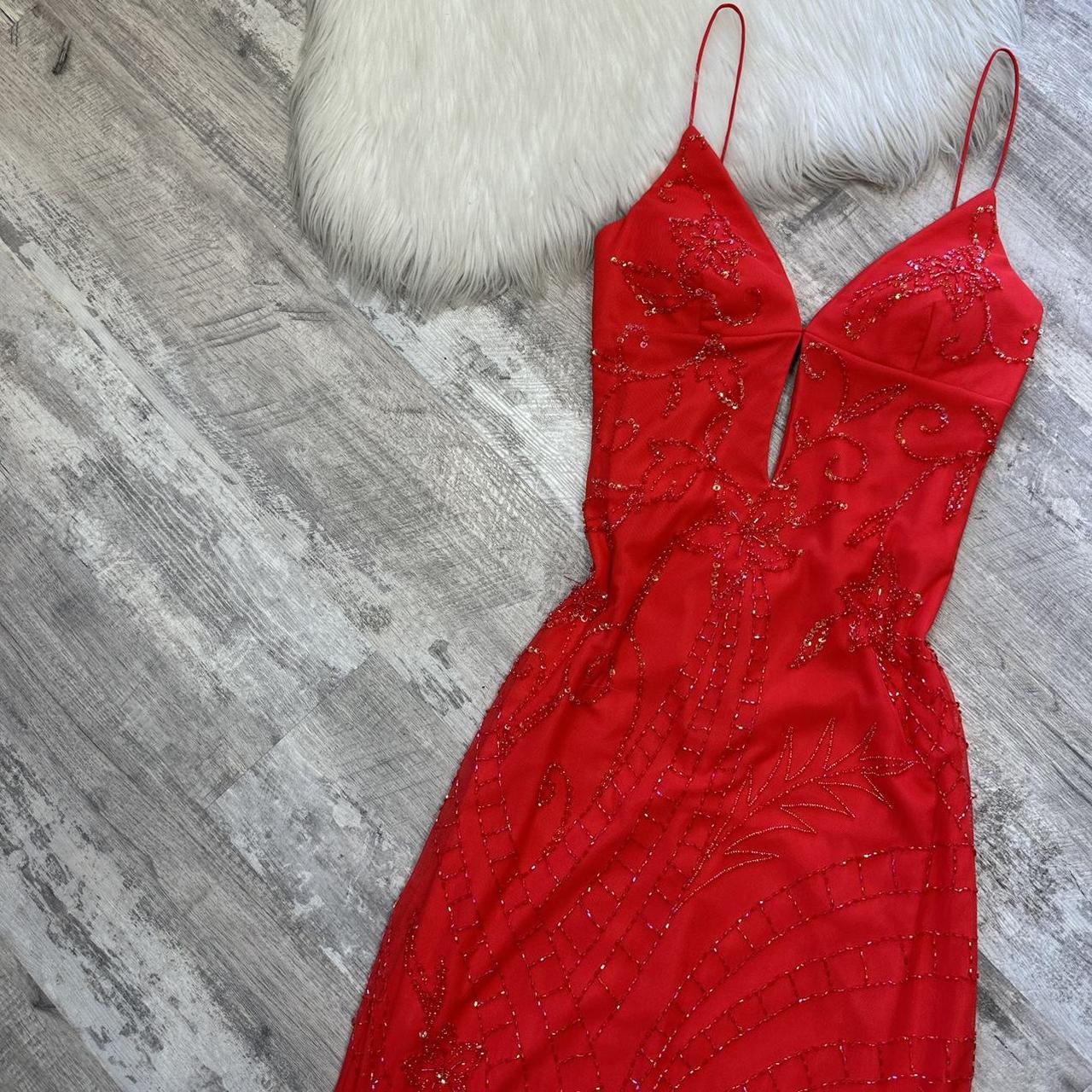 Red stunning exquisite beaded floral sequined backless women's long chiffon evening dress party dress prom dress gh4287