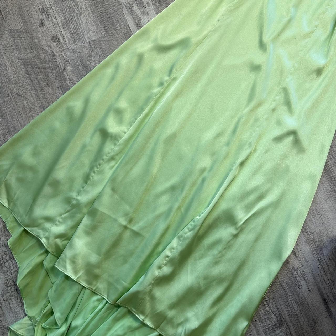 Light Green Shiny Vintage Elegant Spaghetti Strap Satin Maxi Dress Sequined Rhinestone Ball Gown Evening Dress Party Dress gh4301