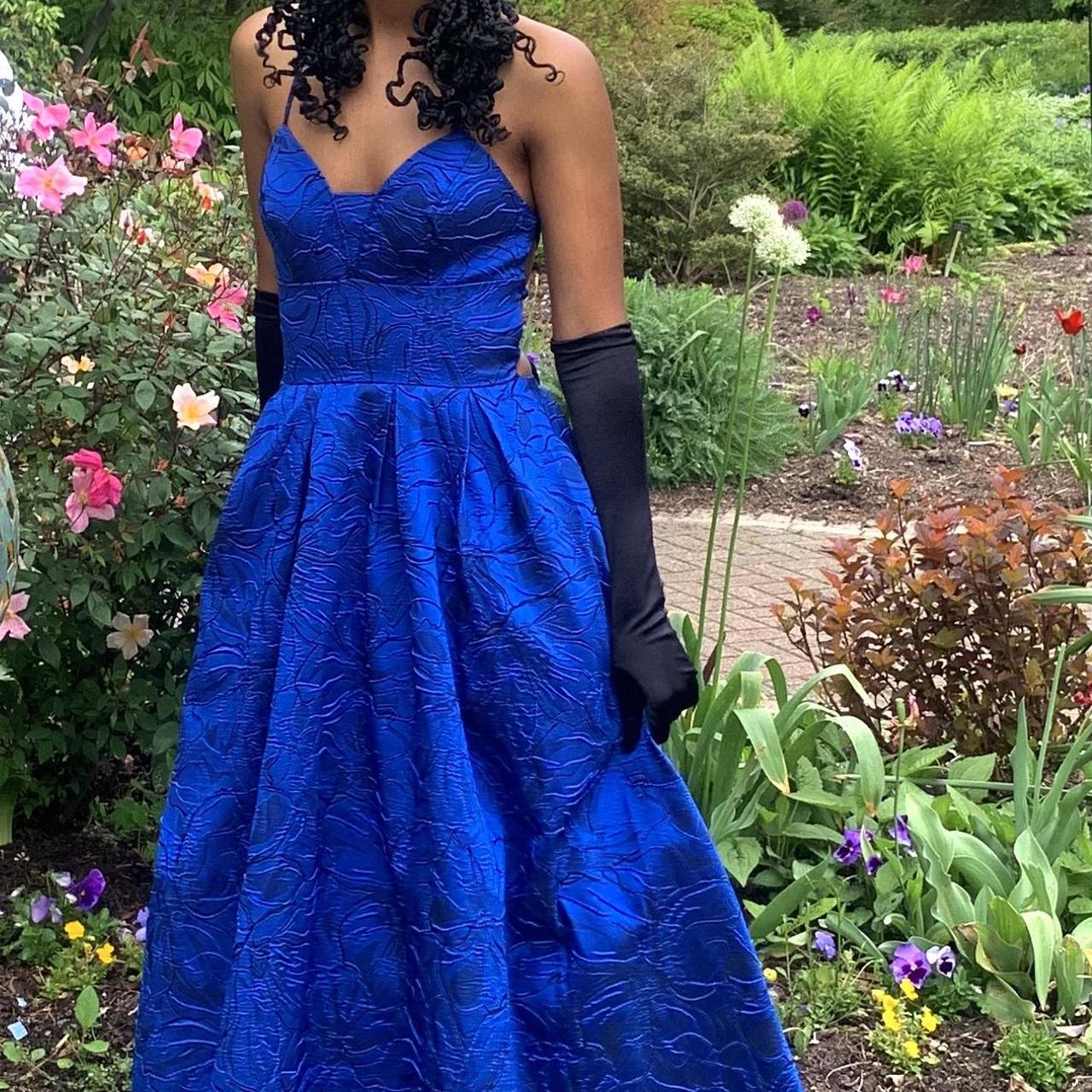 Prussian blue vintage fashion rose embroidery design long satin elegant ball gown evening dress party dress prom dress gh3666