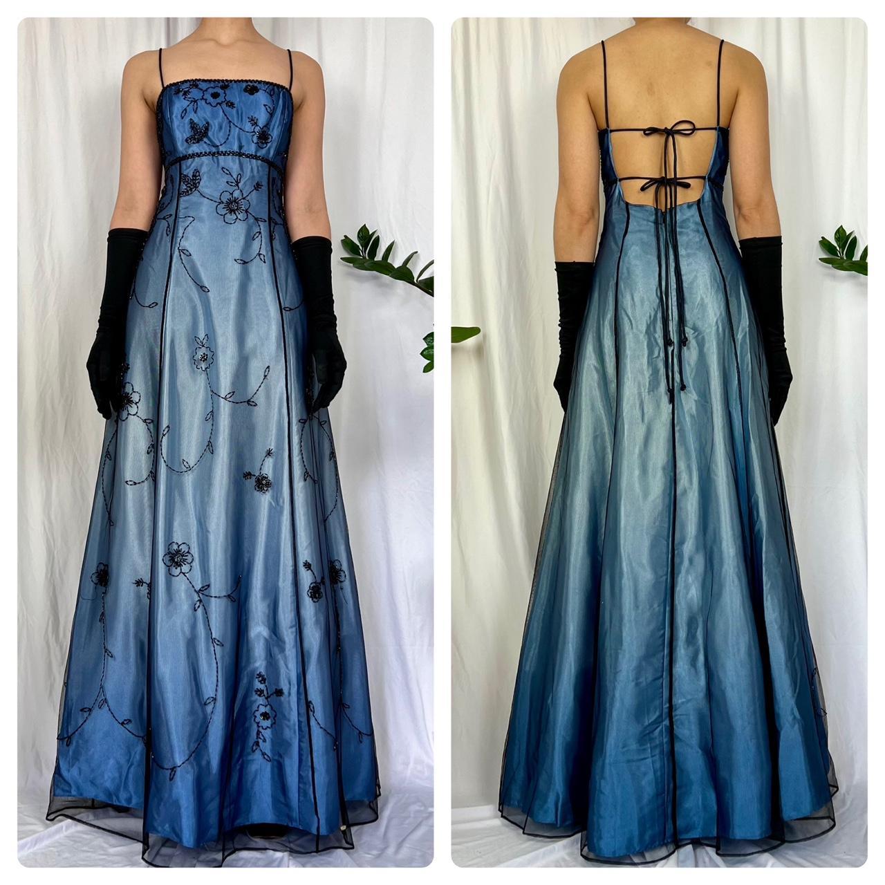 Blue gorgeous fashion retro elegant exquisite beading long chiffon tulle ball gown evening dress party dress prom dress gh3711