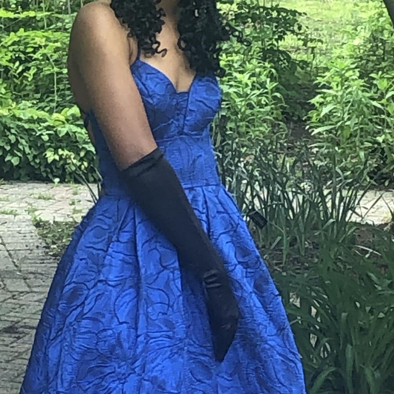 Prussian blue vintage fashion rose embroidery design long satin elegant ball gown evening dress party dress prom dress gh3666