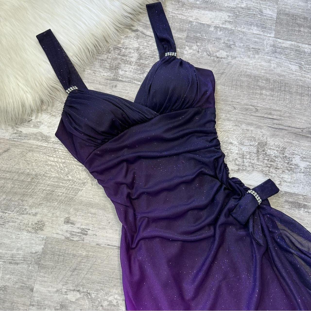 Purple Shiny Fashion Gradient Elegant Long Chiffon Ball Gown Evening Dress Birthday Party Dress Fairy Dress Homecoming Dress Wedding Guest Dress Prom Dress gh3811