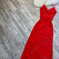 Red stunning exquisite beaded floral sequined backless women's long chiffon evening dress party dress prom dress gh4287