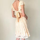Cream/Yellow Homecoming Dress Lace Baby Doll Dress Ruffle Flowing Open Back Summer gh4595